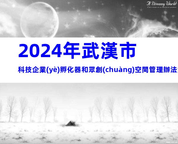 2024年武漢市科技企業(yè)孵化器和眾創(chuàng)空間管理辦法解析，申報條件、流程